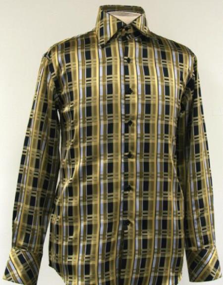 Mens-Green-Fiber-Dress-Shirt