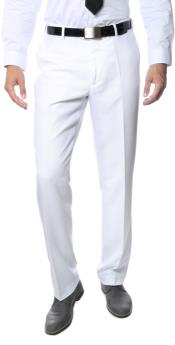 Mens-Regular-Fit-Pants-White