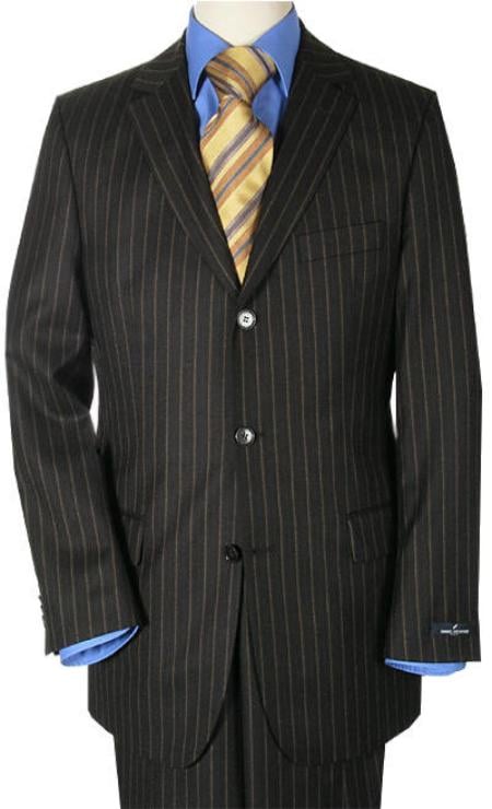 Mens-Black-Pinstripe-Wool-Suit