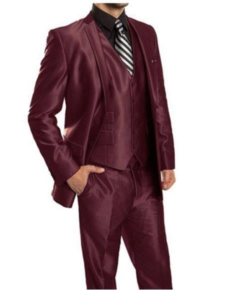 Mens-Three-Button-Burgundy-Suit