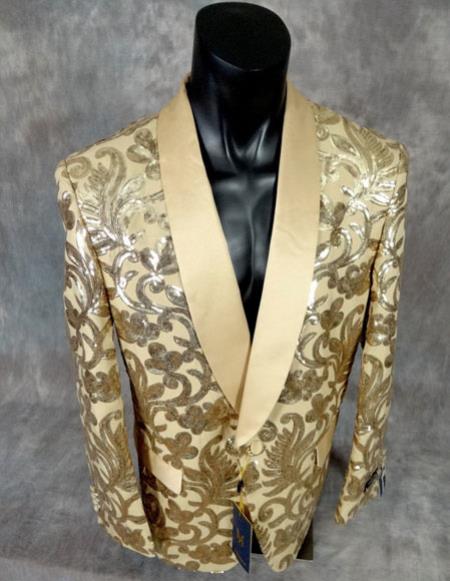 Mens 		gold party blazer