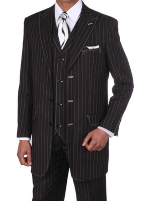 Black Pinstripe Suit