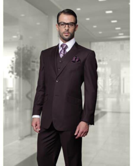 2 Button Plum Suit