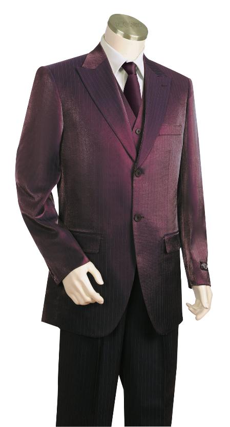 burgundy shiny sharkskin suits