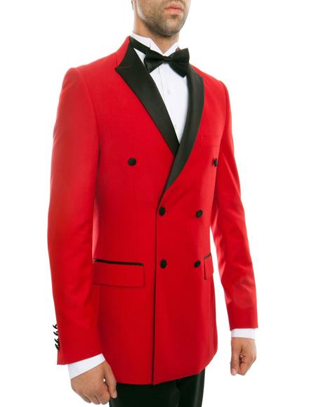 double breasted tuxedo Red