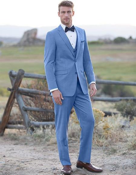 Mens Dusty Blue Suit