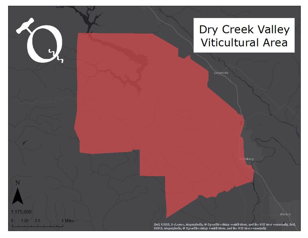 Map of the Dry Creek Valley AVA