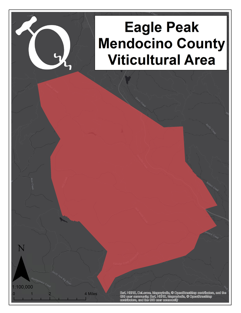Eagle Peak Mendocino County AVA map