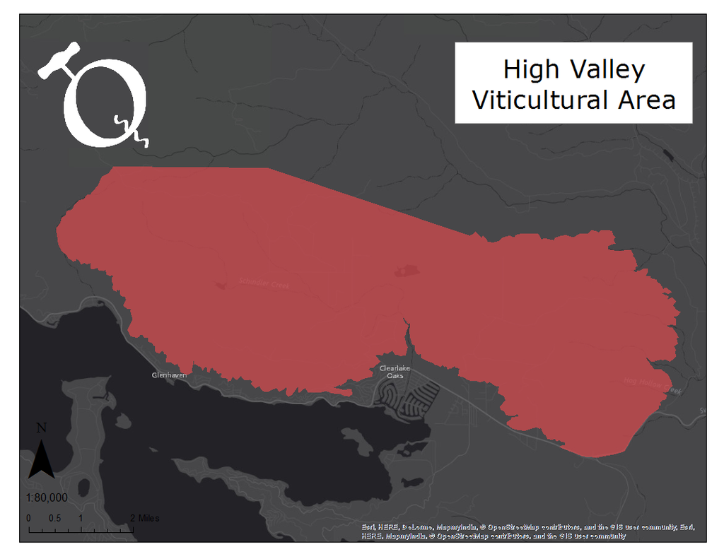 Image of High Valley AVA map