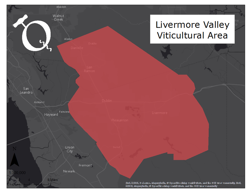 Image of the Livermore Valley AVA map
