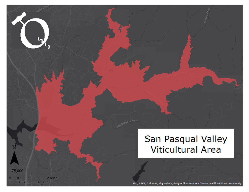 Map of the San Pasqual Valley AVA