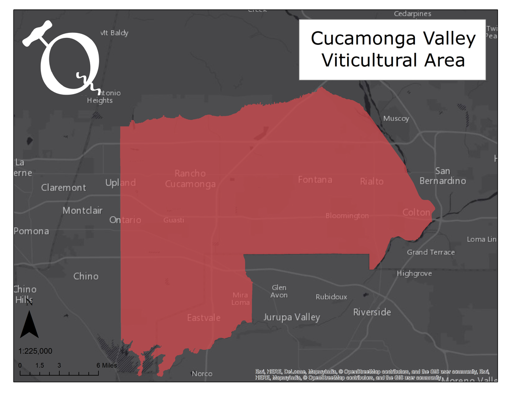 Map of Cucamonga Valley AVA