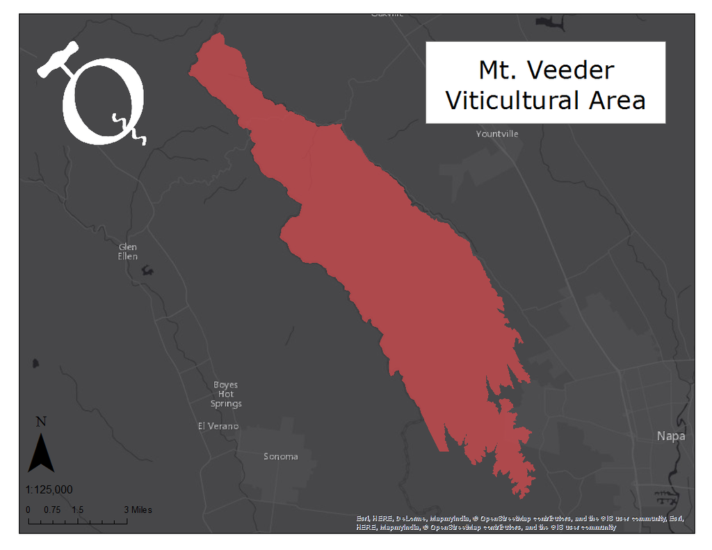 image of the Mt. Veeder AVA map