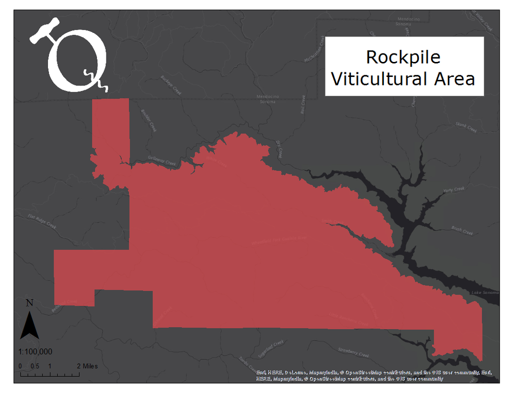 Map of the Rockpile AVA