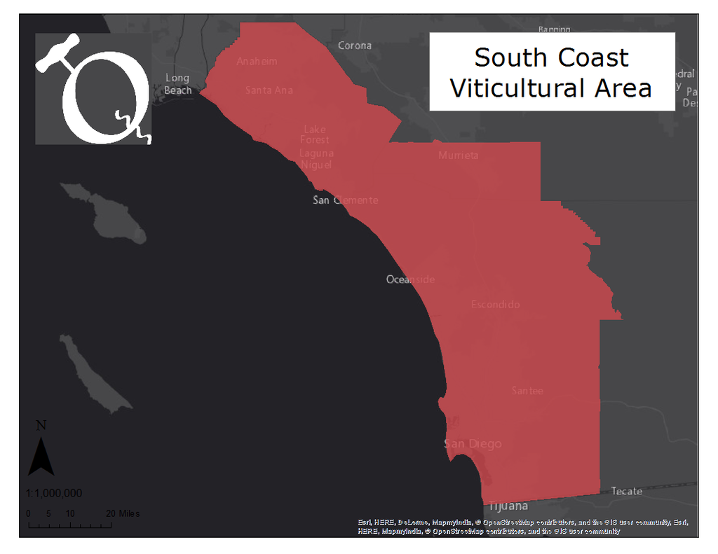 Map of the South Coast AVA