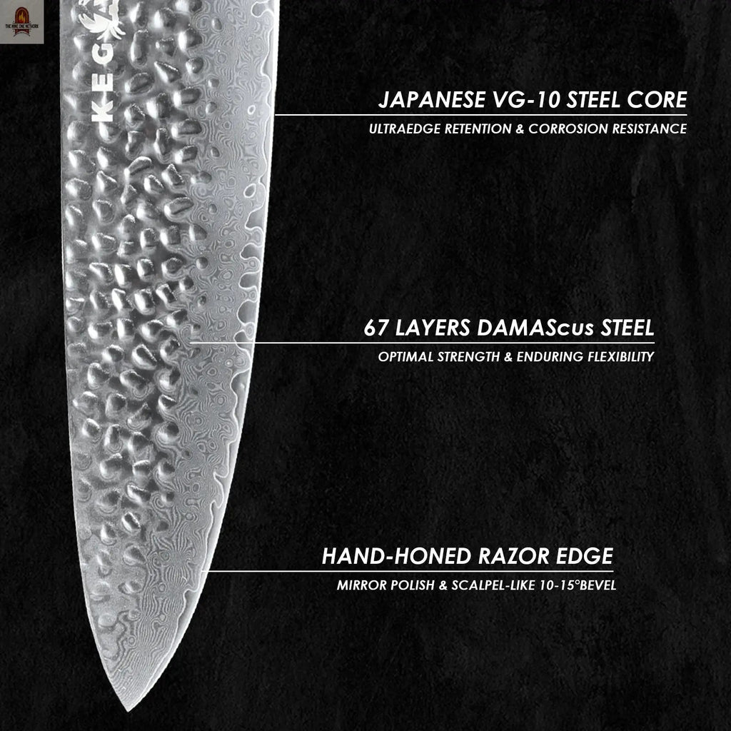Kegani Meat Cleaver Knife - Heavy Duty Hand Forged Butcher Knife