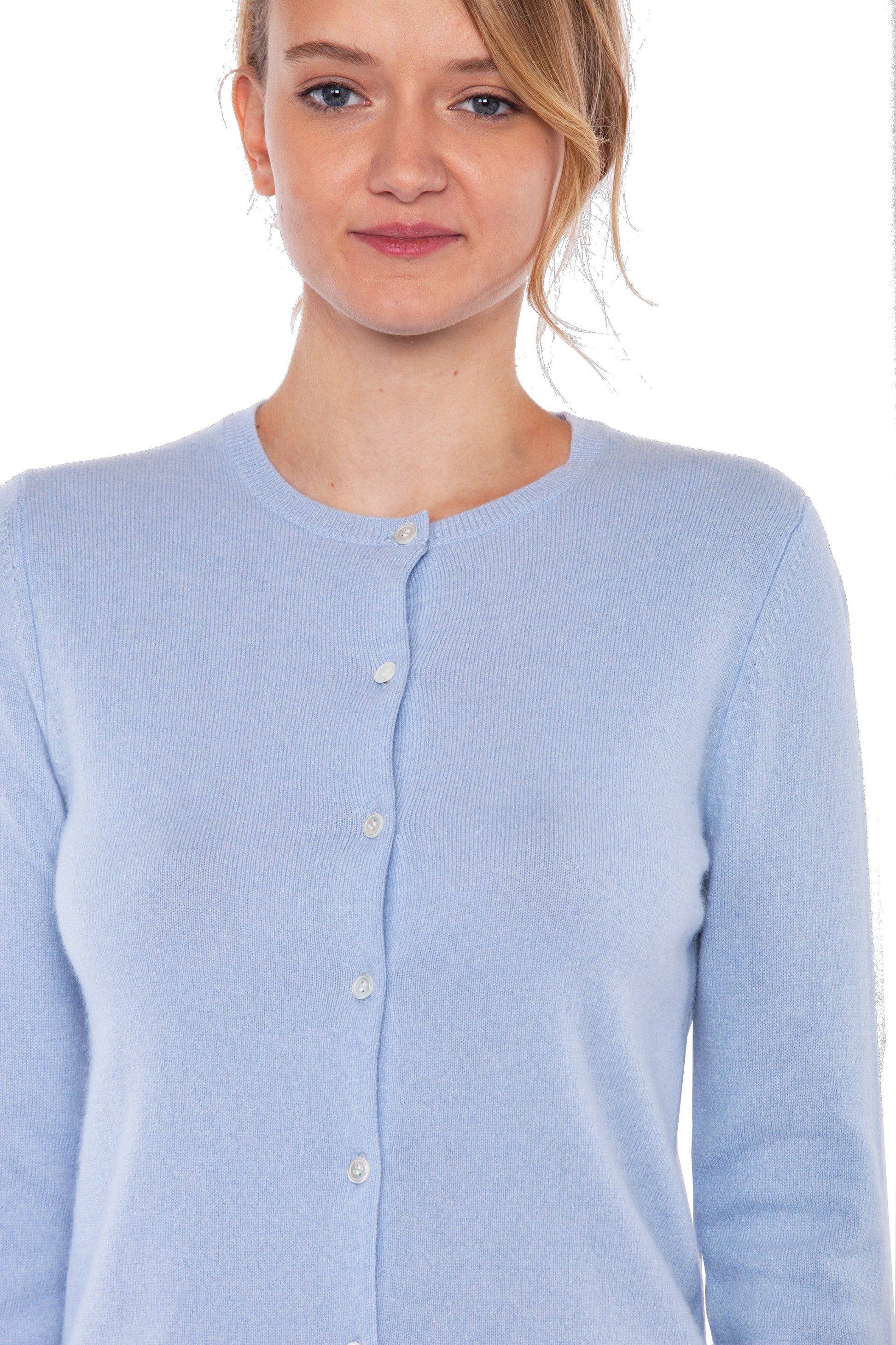 JENNIE LIU Women's 100% Cashmere Button Front Long Sleeve Crewneck Car –  JENNIE CASHMERE