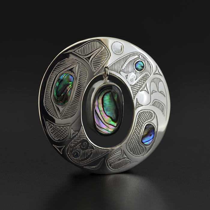 Raven - Silver Pendant with Abalone – Lattimer Gallery