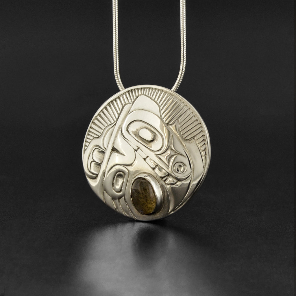 Bear - Silver Pendant with Labradorite – Lattimer Gallery