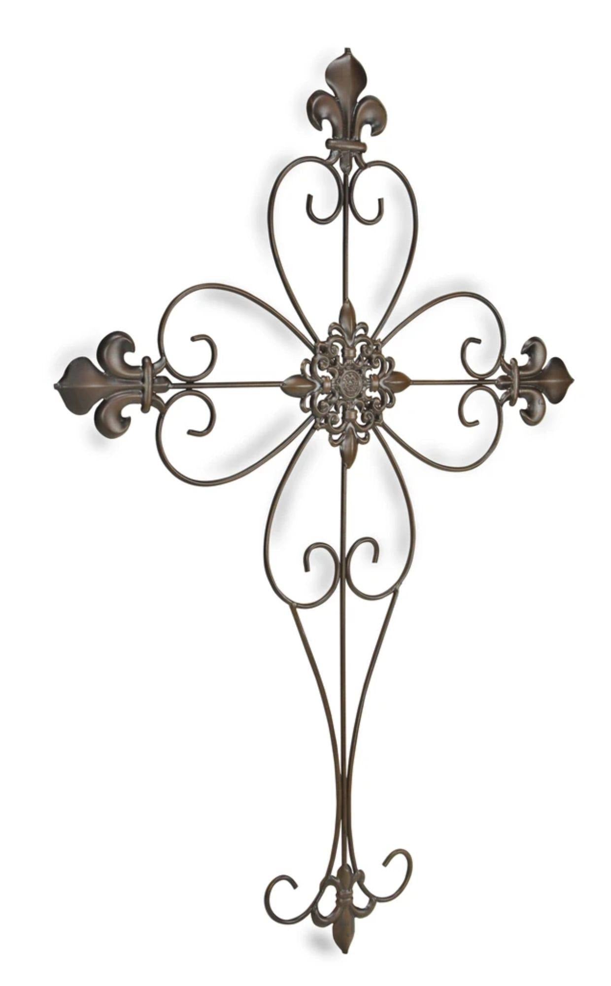 29.25 Bronze Solid Rustic Finish Metal Wall Cross