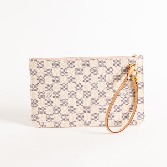 Louis Vuitton Pochette Wristlet Damier Azur Cream – Now You Glow