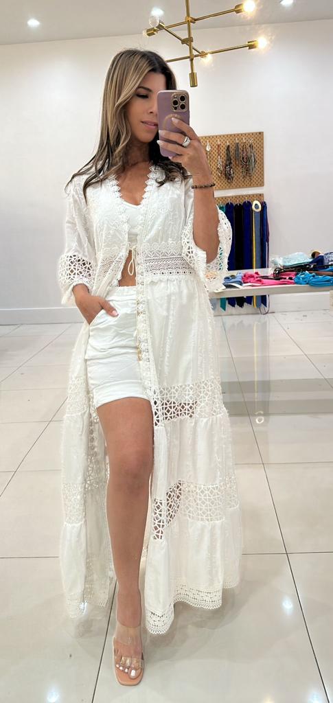 White Eyelet Beach Coverup – Vivian Auld