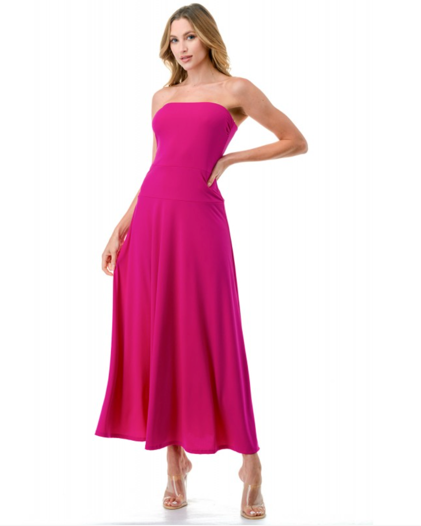 Barbie Pink Tube Top Maxi Dress – Vivian Auld