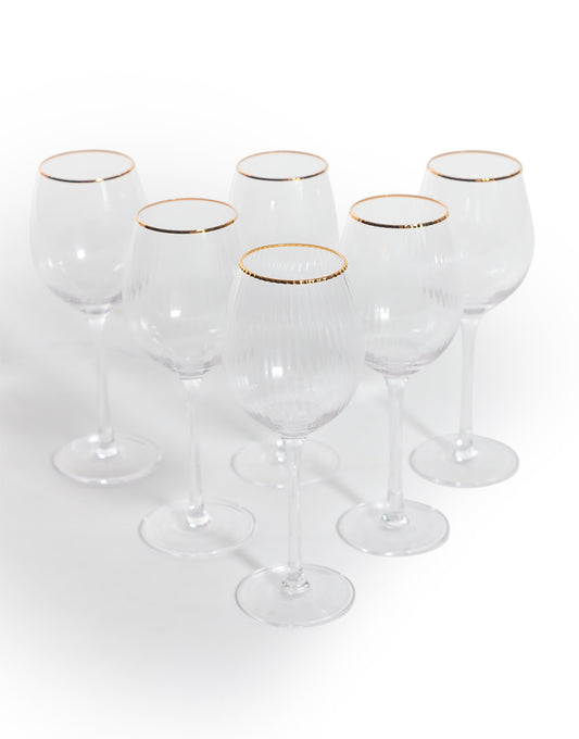 Set of 6 Large Traditional Coupe Champagne Glasses with Silver Rims – Tang  & Co.