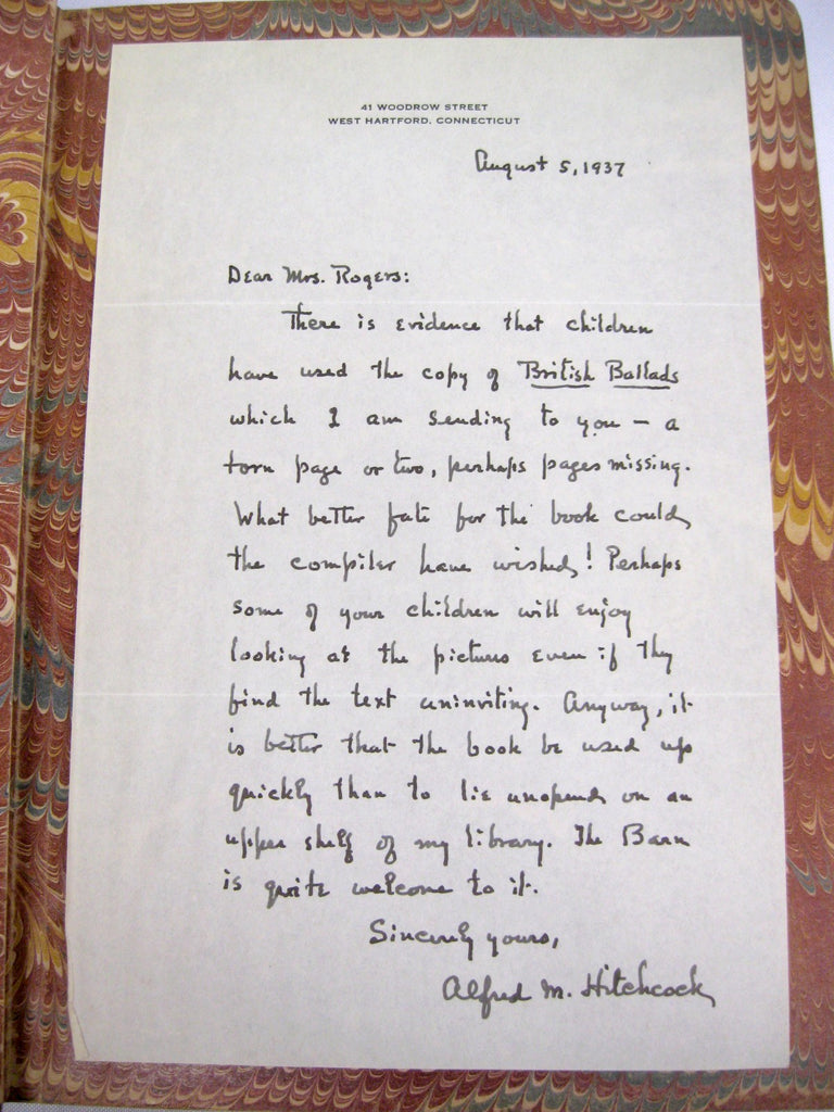Letter from the not-director Alfred M. Hitchcock