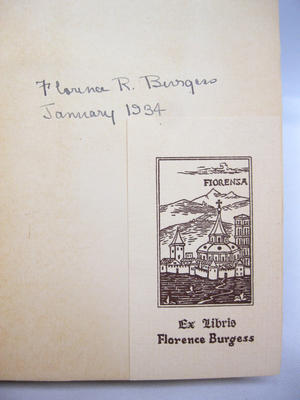 Florence Burgess bookplate