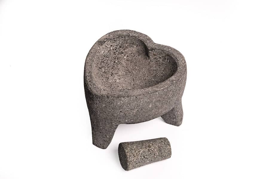 Heart Molcajete 8" with Three Legs Volcanic Stone