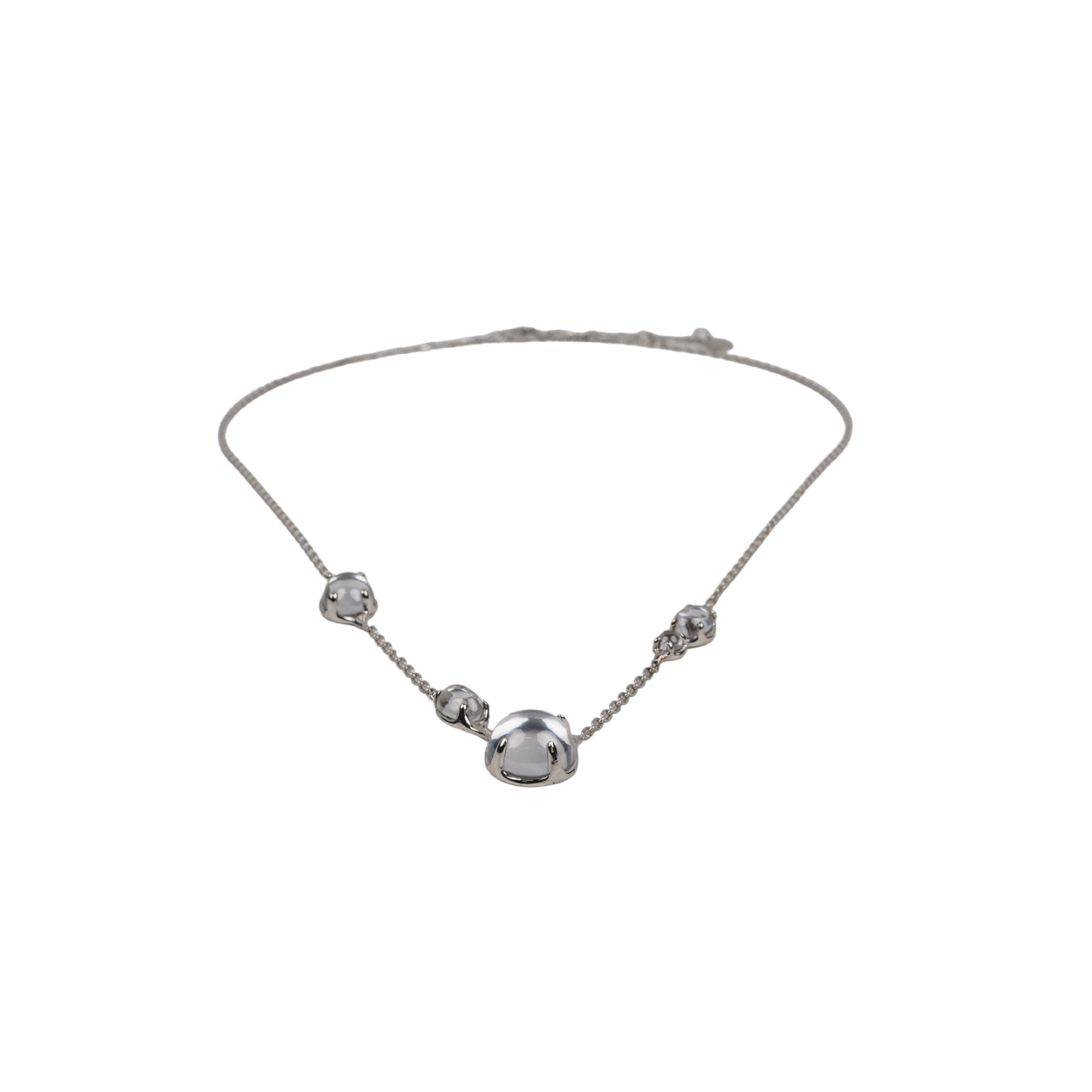 DROPLET CLEARCZ NECKLACE / 925 STERLING SILVER