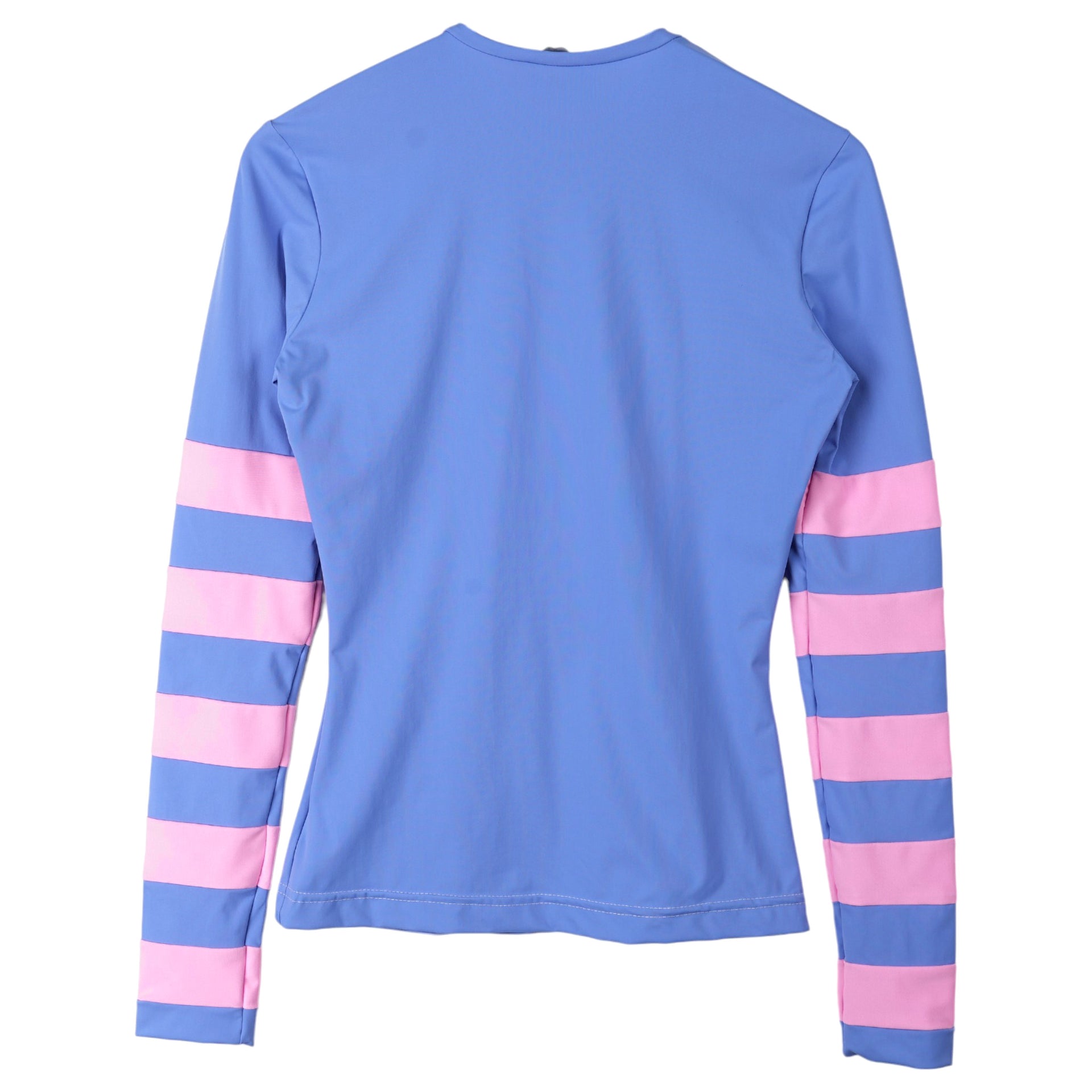 LONG SLEEVE PATCHWORK CYCLING TOP / BLUE/MULTI