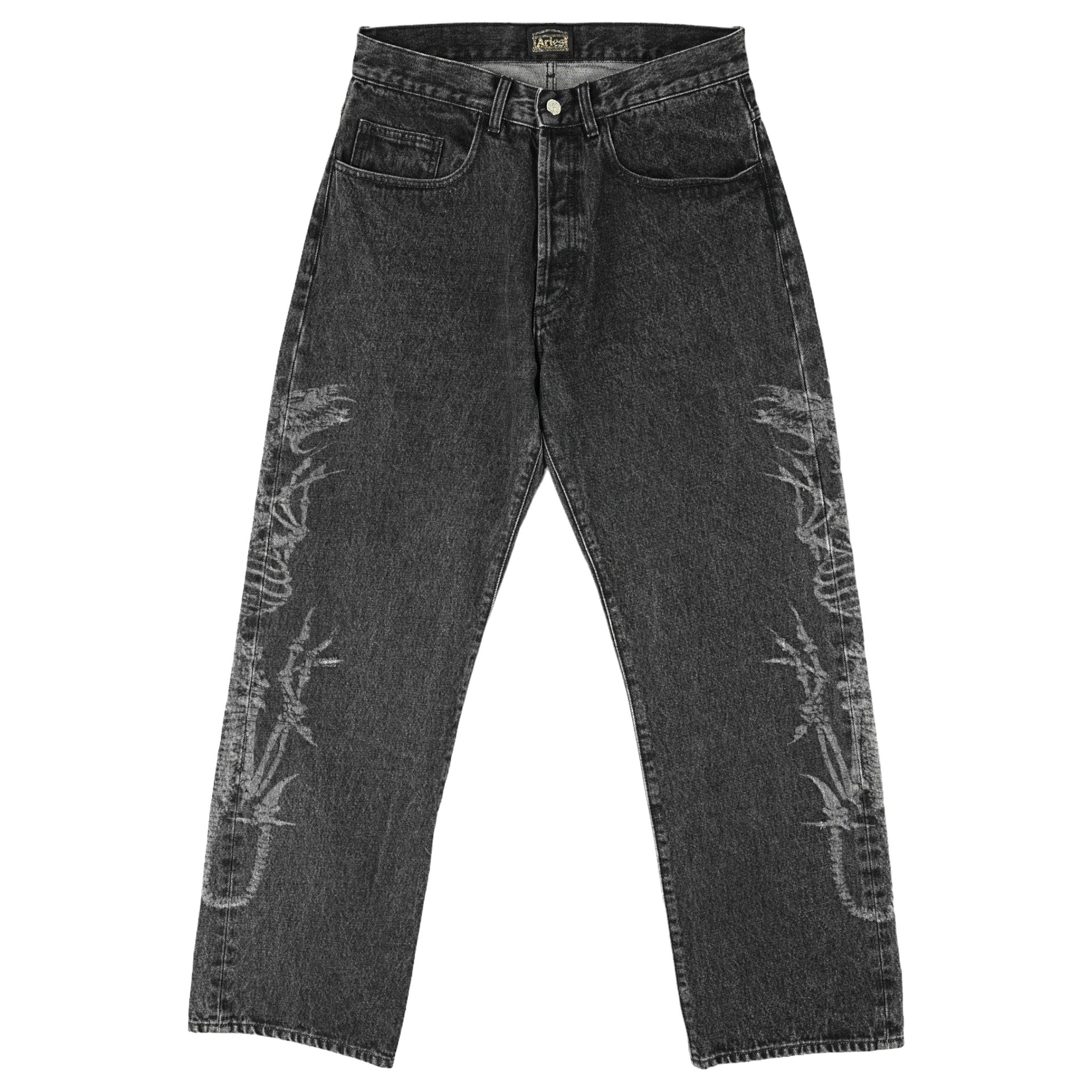 LASERED DRAGON BATTEN JEAN / BLACK