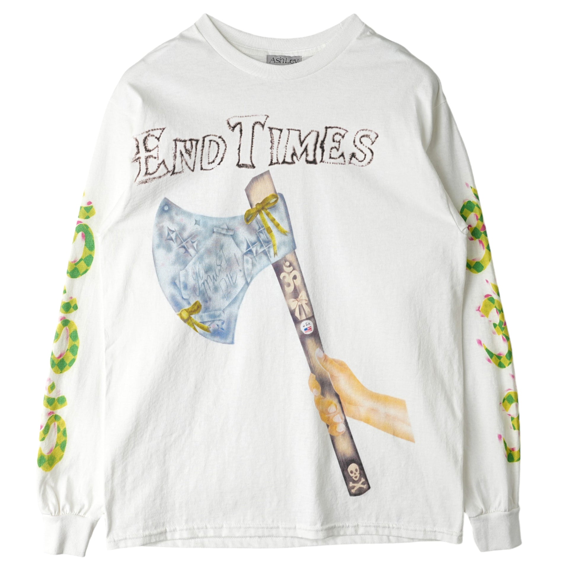 LONG SLEEVE TEE / WHITE - END TIMES DTG