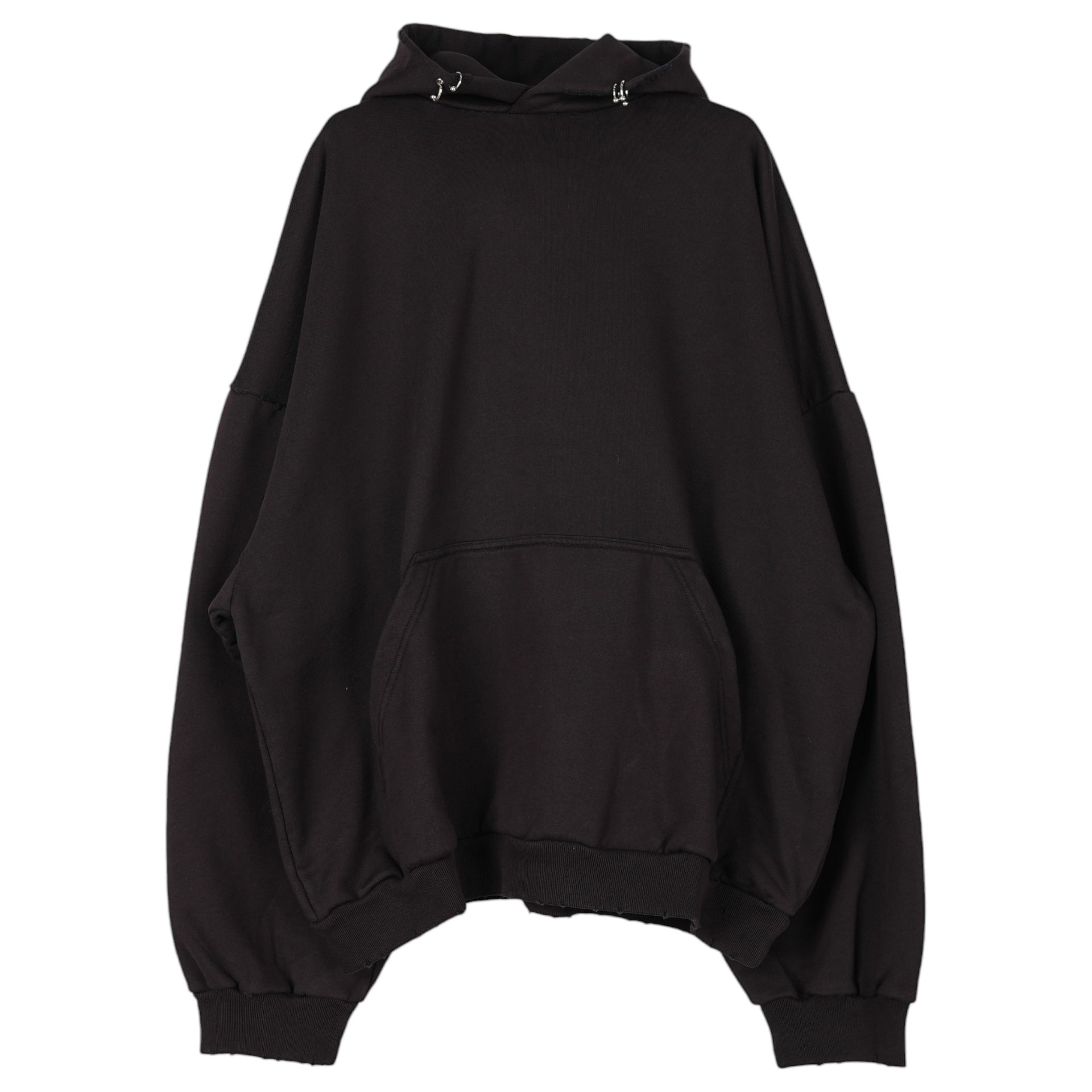 PIERCED ROUND HOODIE / 6055:WASHED BLACK