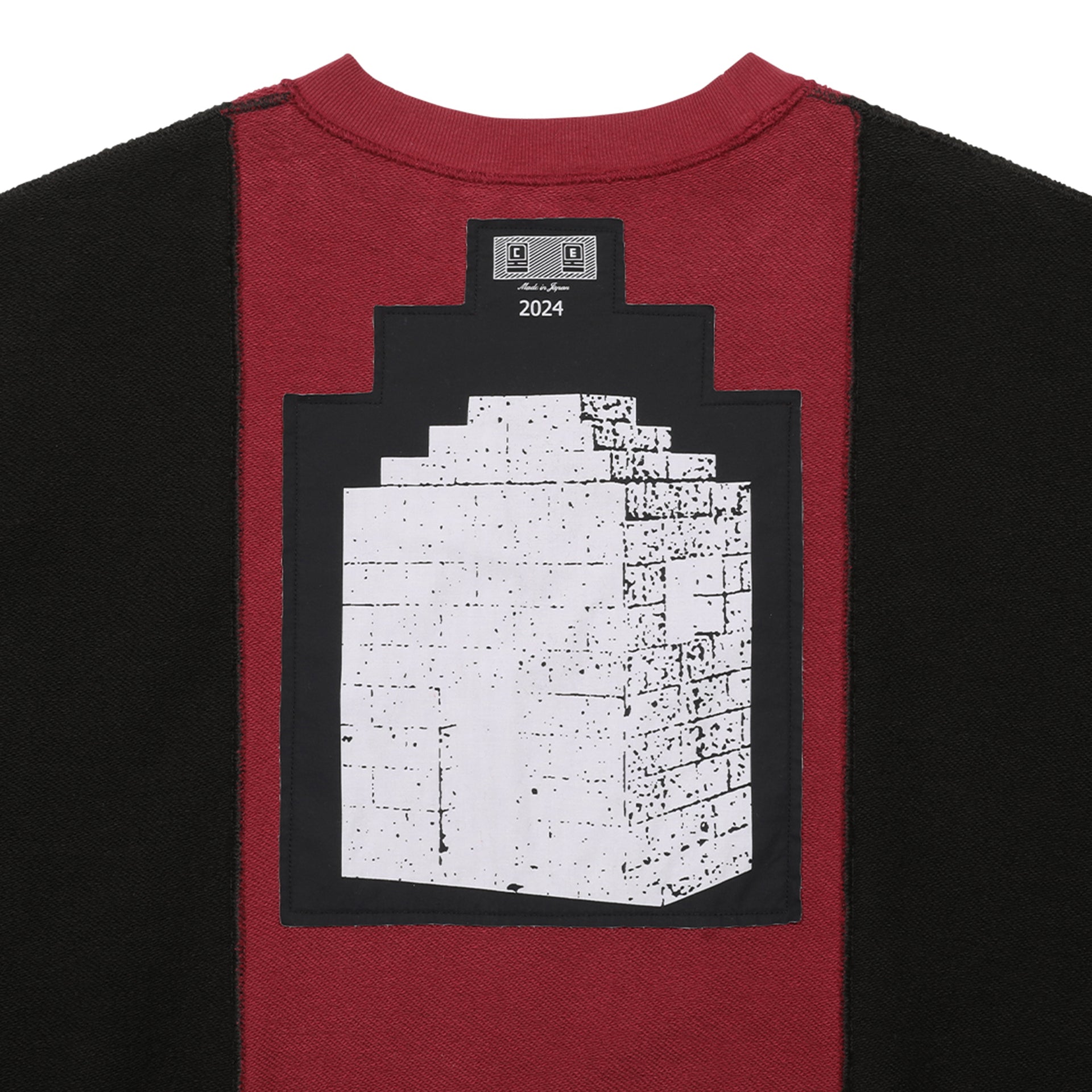 PANELLED TWO TONE CREWNECK / RED