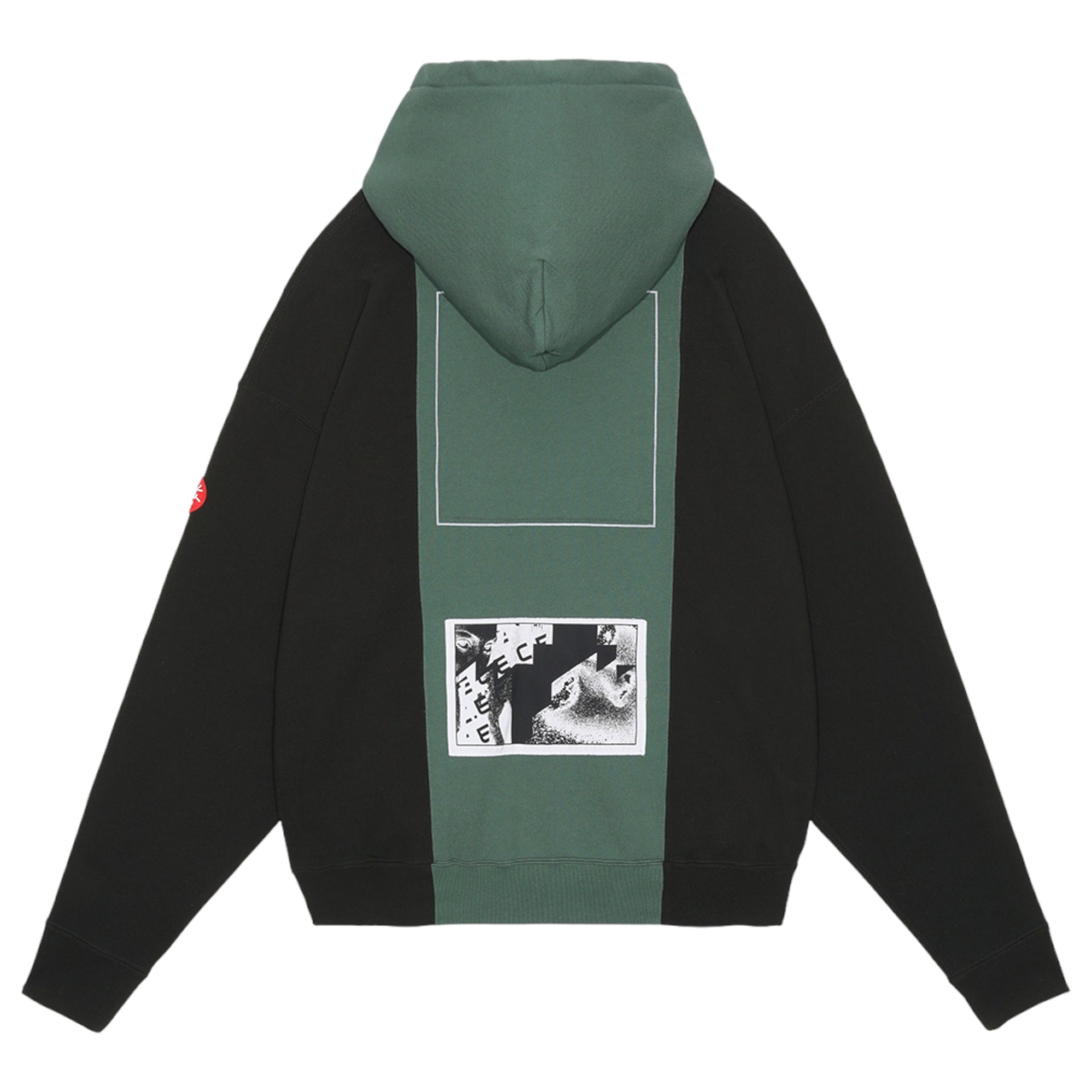 PANELLED TWO TONE HOODY / GREEN