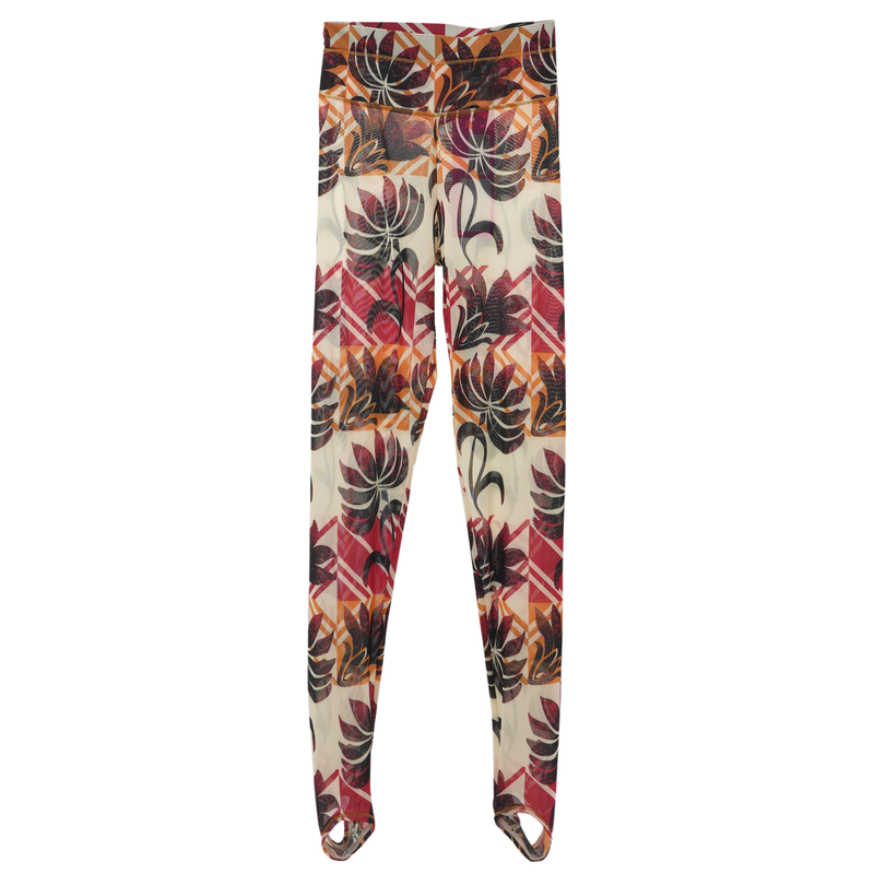 Orange & Red Flower Grid Leggings by Chopova Lowena on Sale