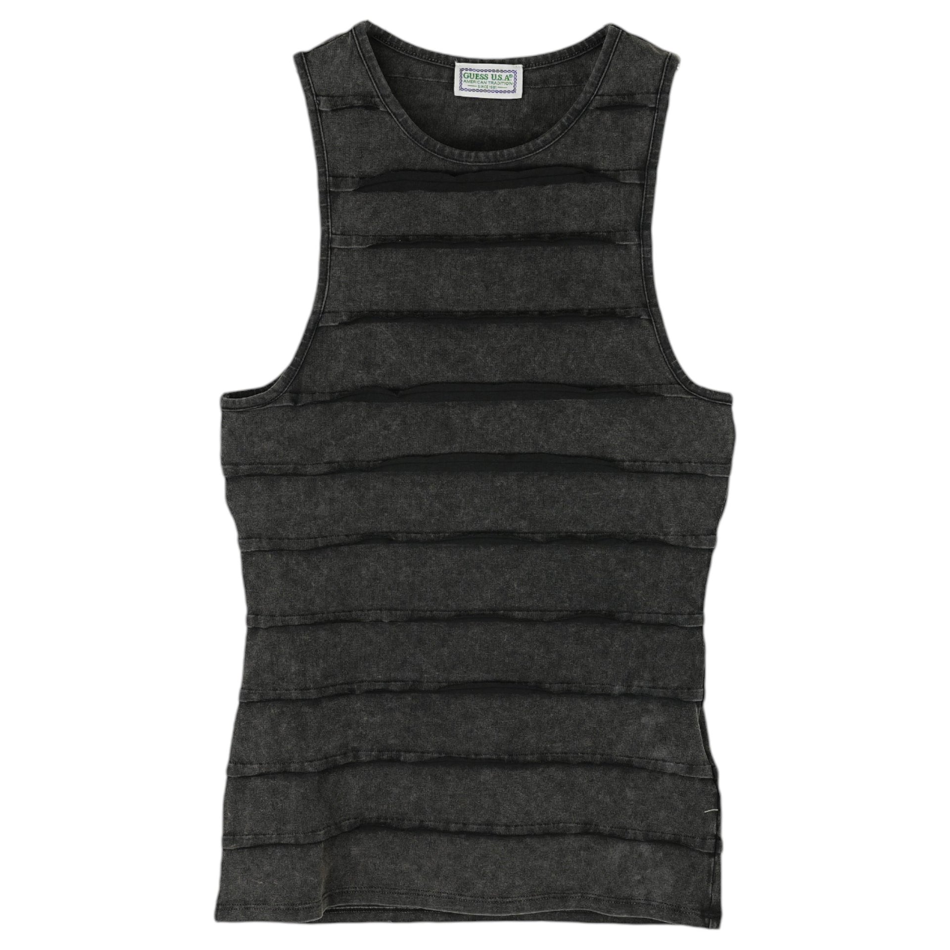GUSA REVERSE SEAM TANK / F9CK:WASHED OUT BLACK