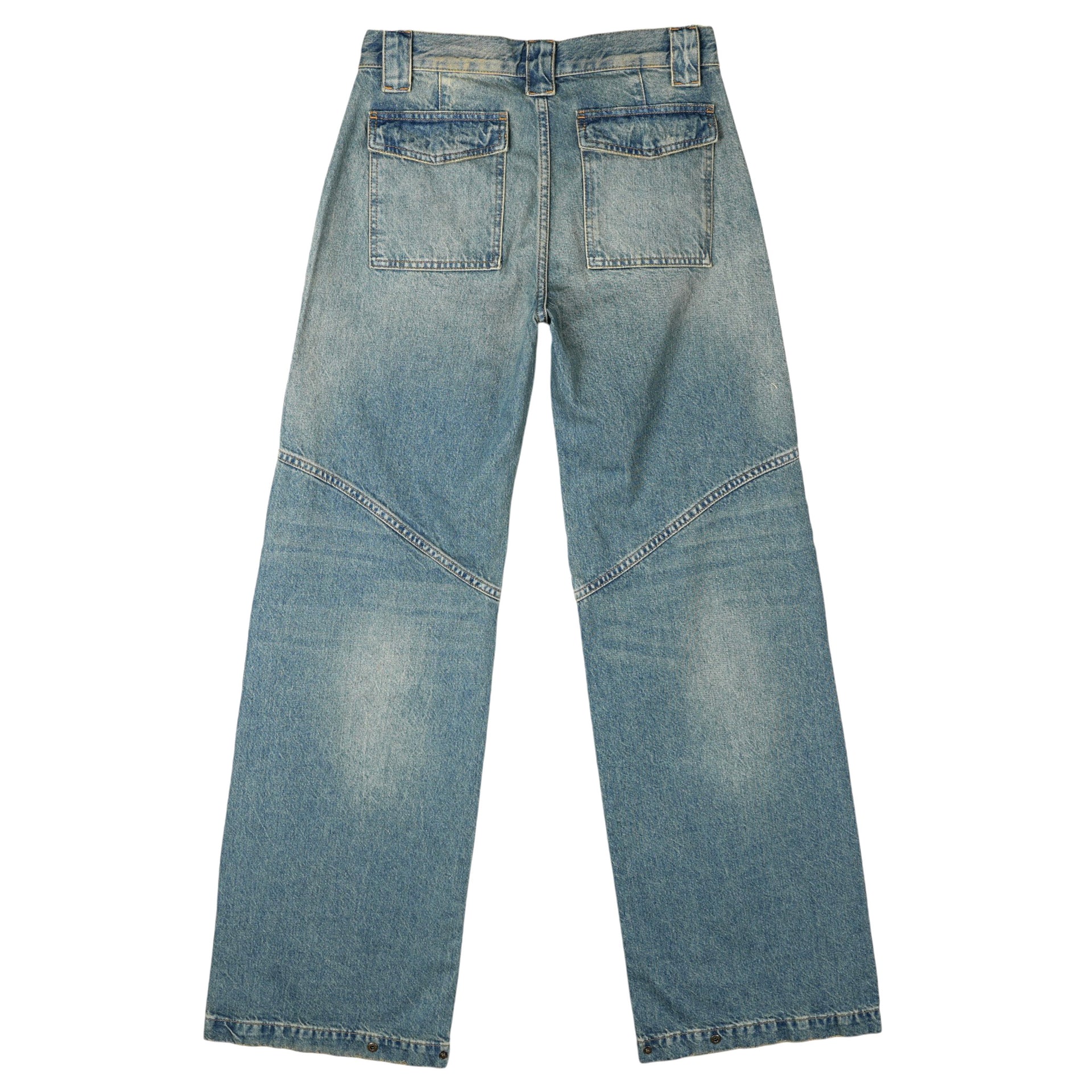 GUSA LOWRISE WIDE LEG DENIM / GUUI:GUSA USEDINDIGO