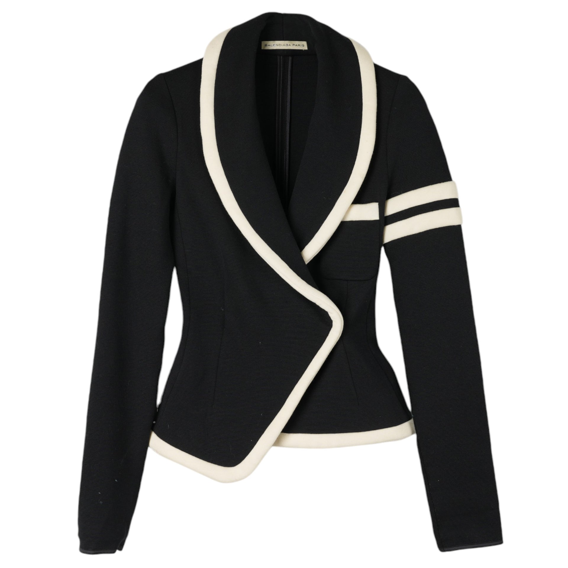 SHAWL COLLAR JACKET / BLACK&WHITE