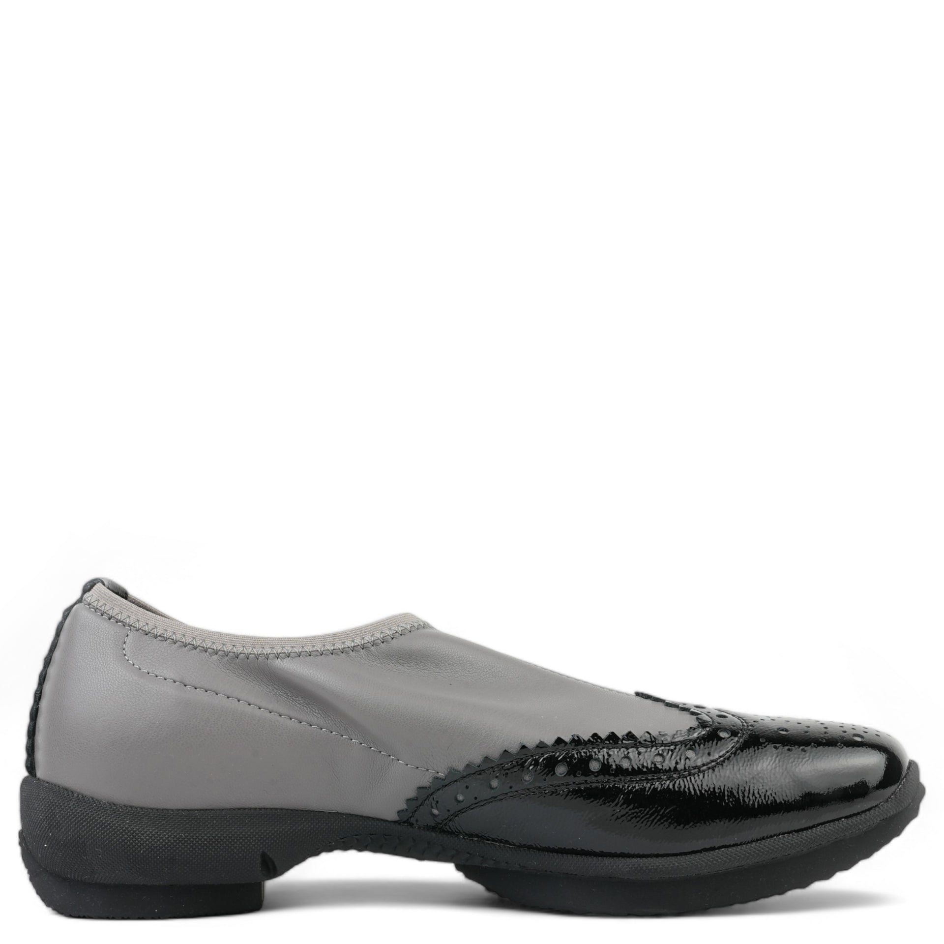 SONIA SLIP ON BROGUE / SMOKE/PITCH BLACK