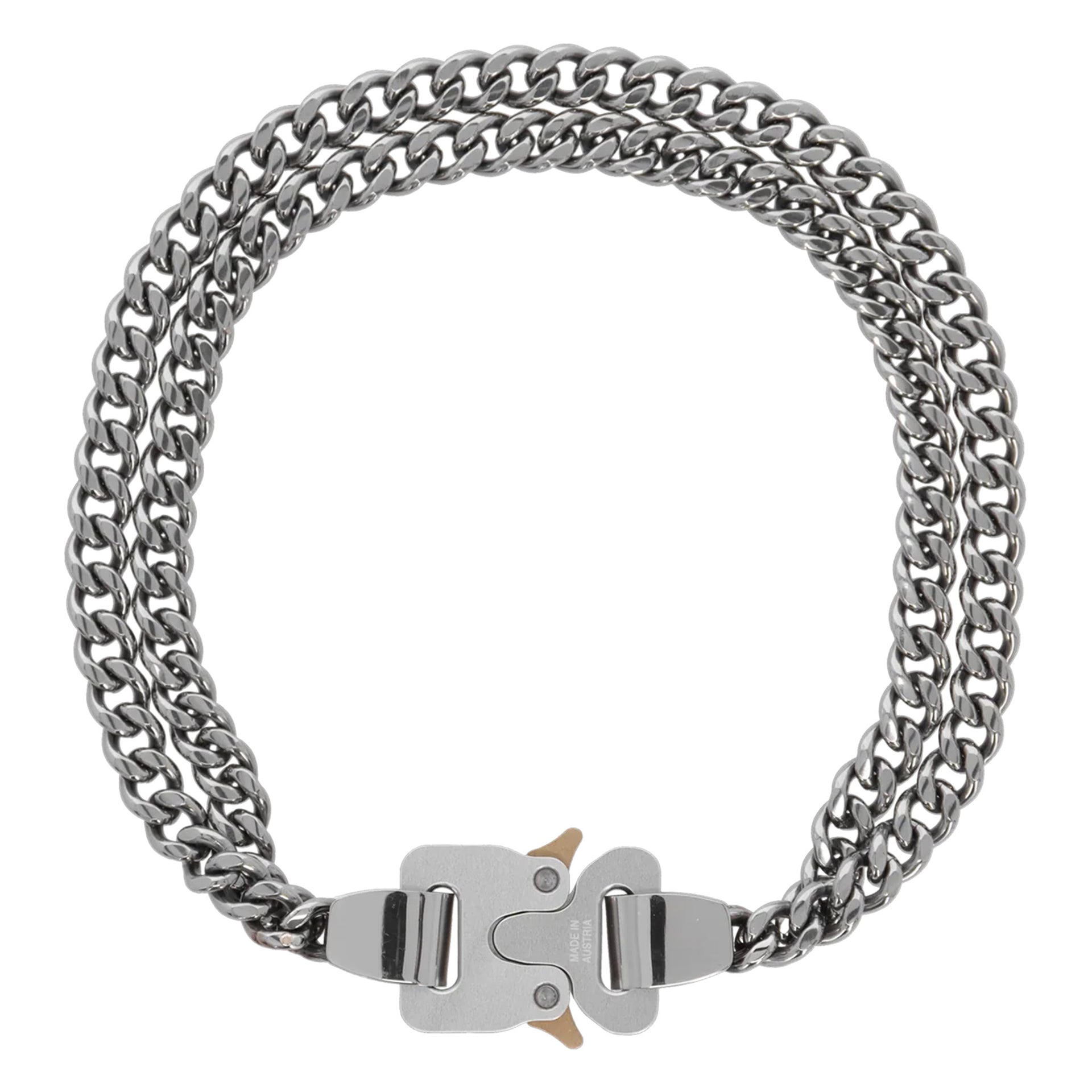 2X CHAIN BUCKLE NECKLACE / GRY0002:SILVER