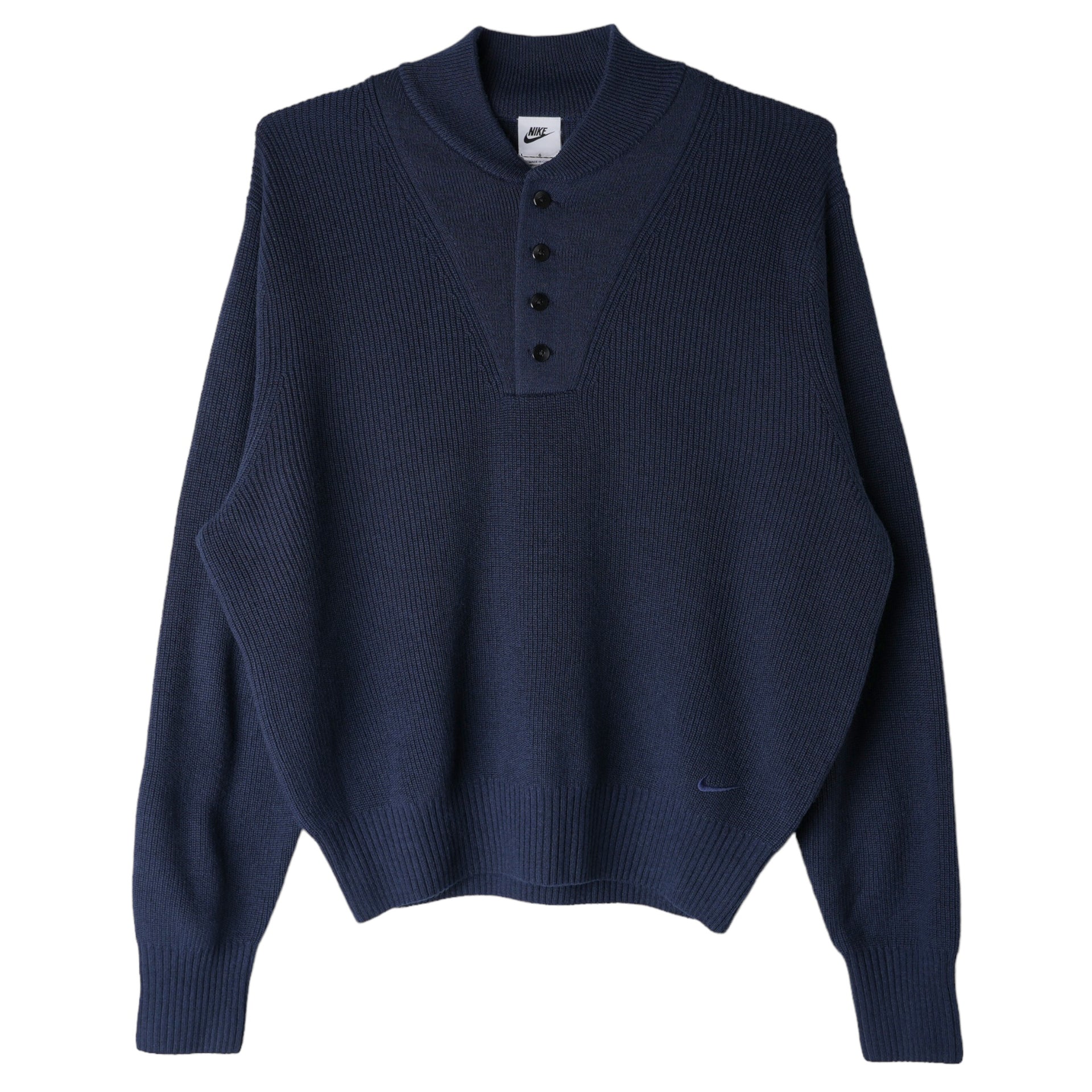 NL MILITARY HENLEY SWEATER / 451:OBSIDIAN