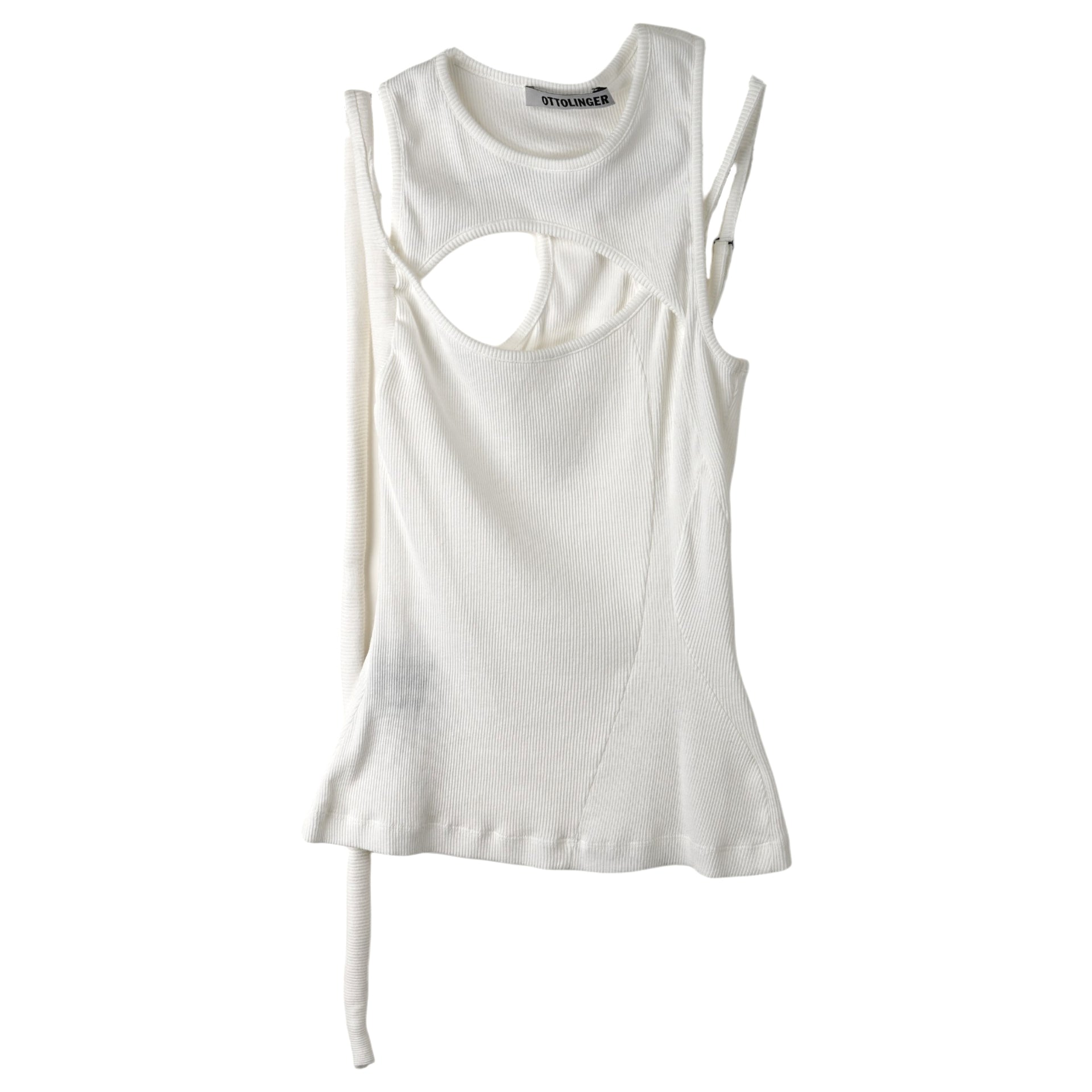 LAYERED CUT-OUT TANK TOP / WHITE