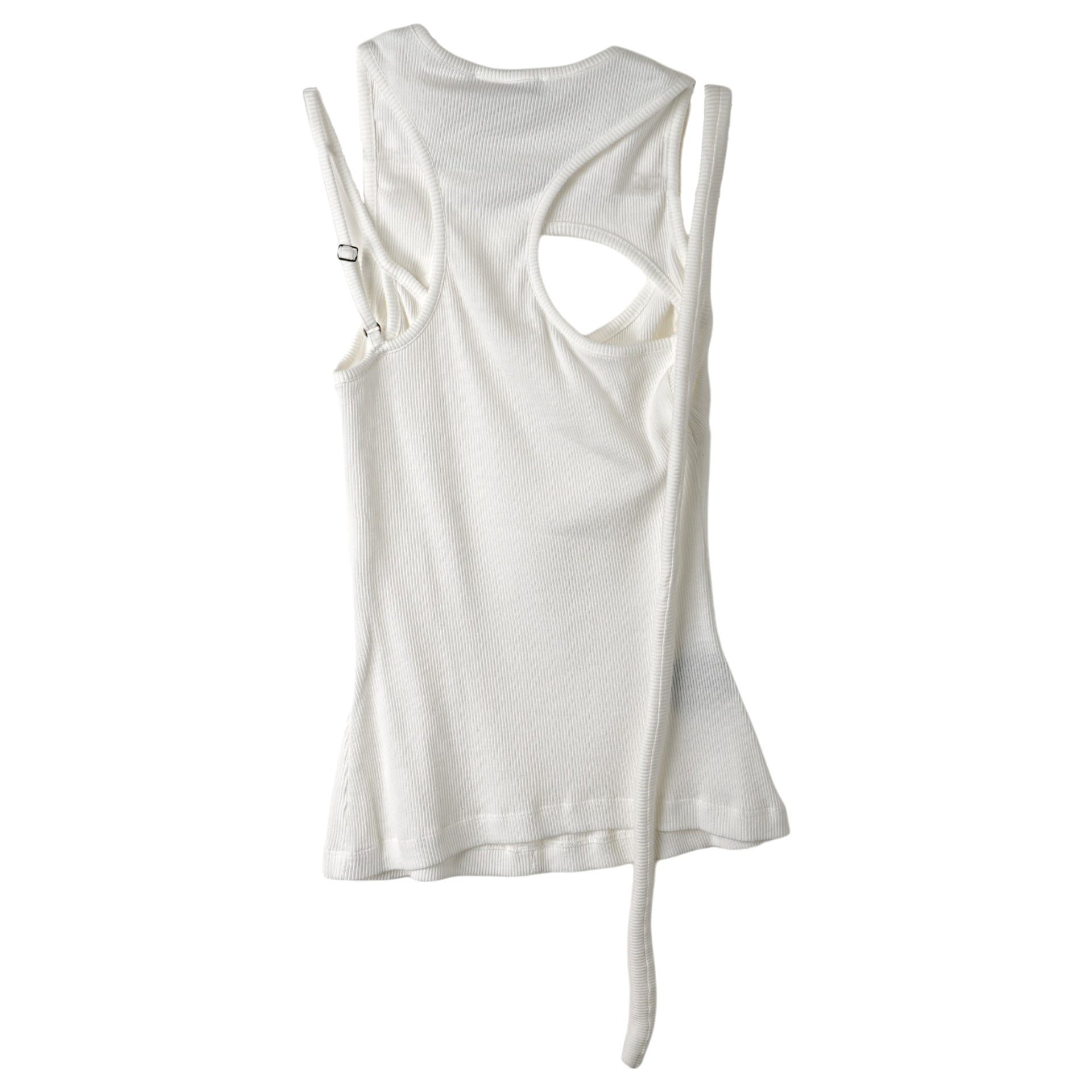 LAYERED CUT-OUT TANK TOP / WHITE