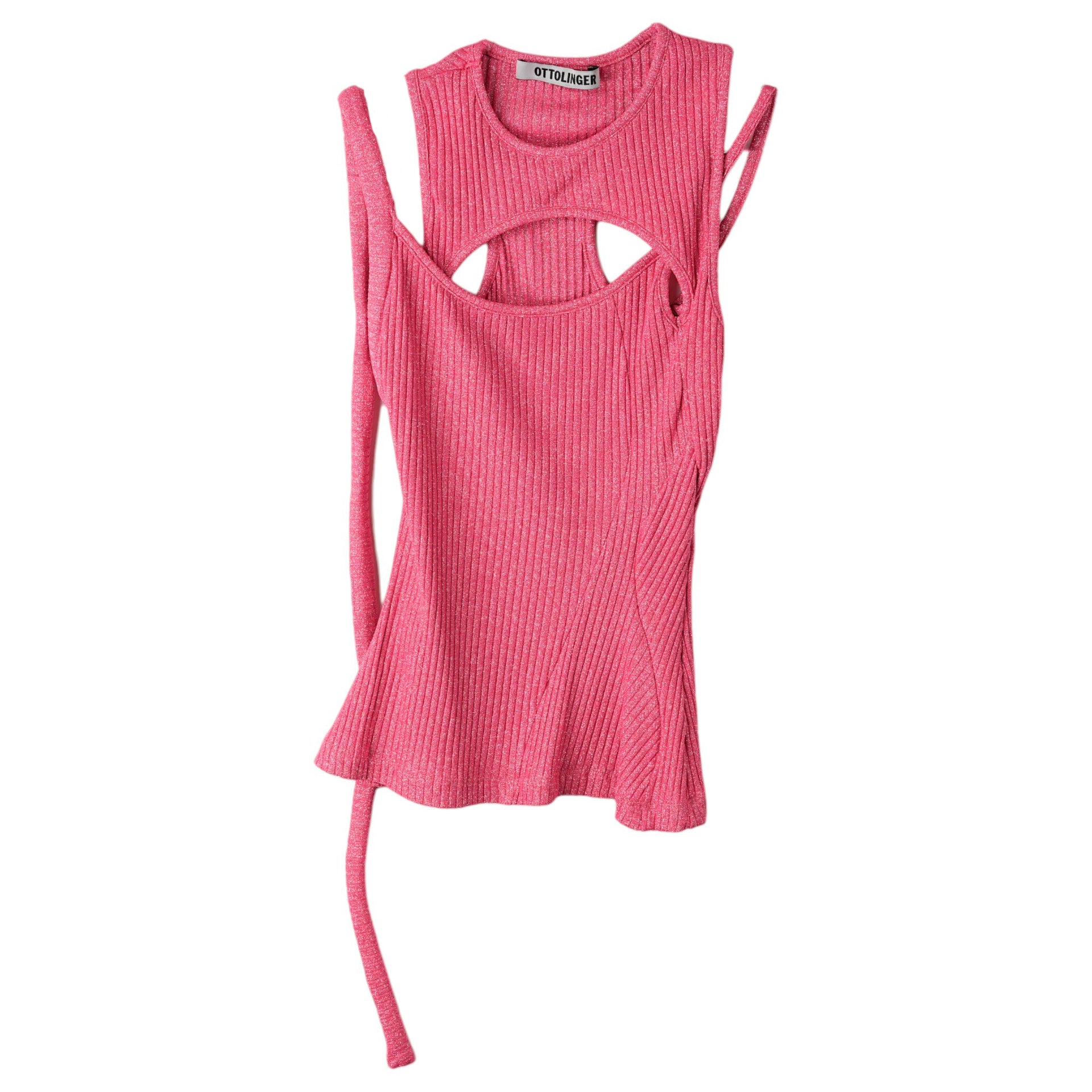 LAYERED CUT-OUT TANK TOP / PINK