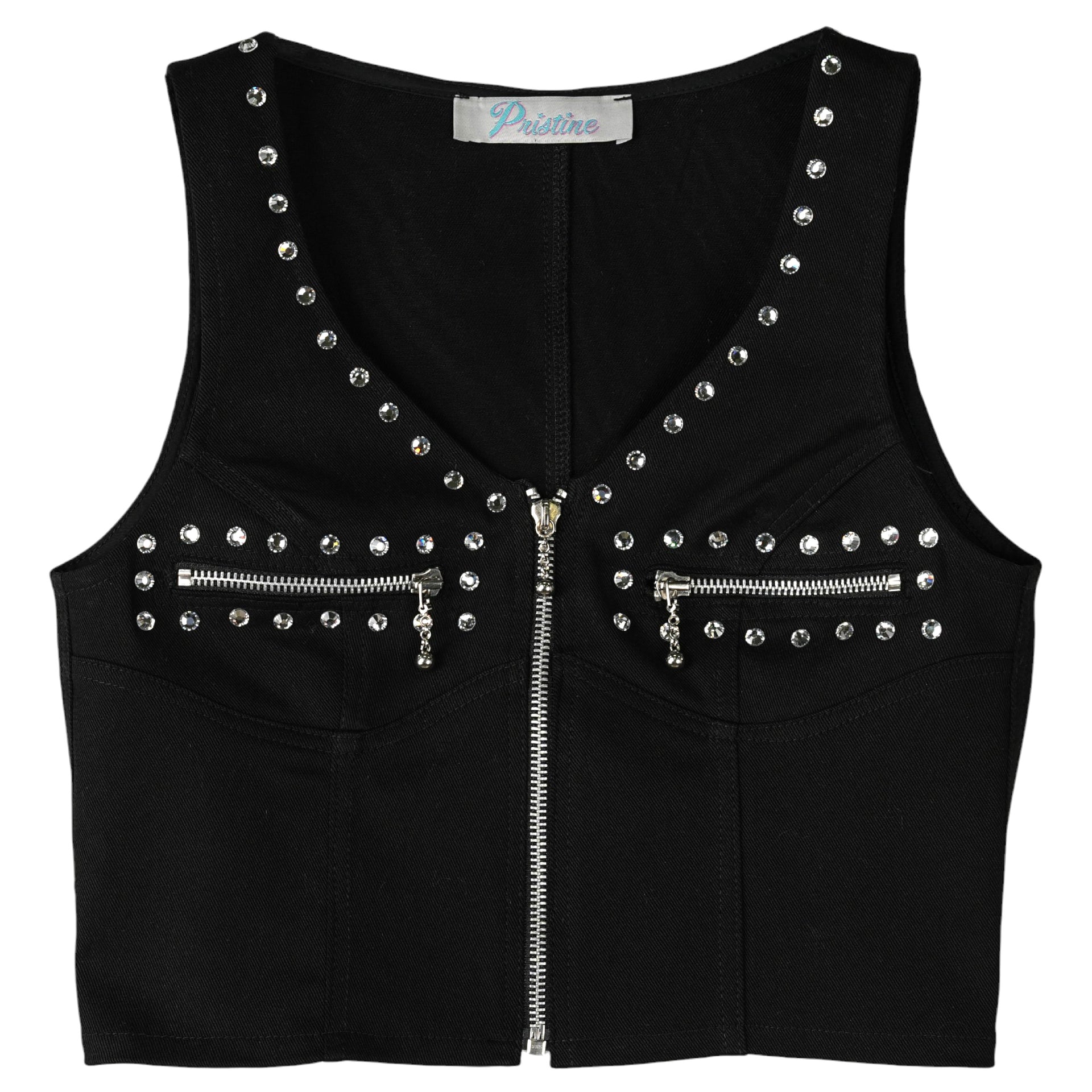 TIFFANY ZIP BUSTIER CRYSTAL / BLACK