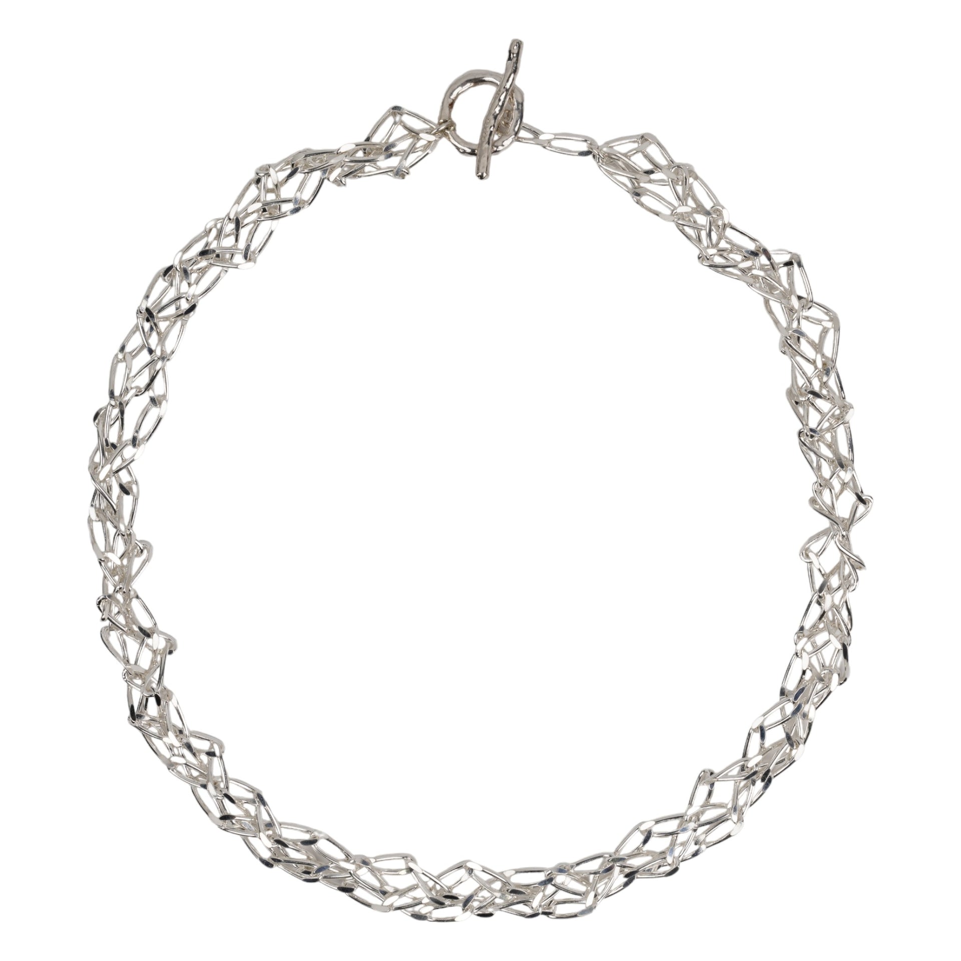 BRAID CHAIN NECKLACE / SILVER